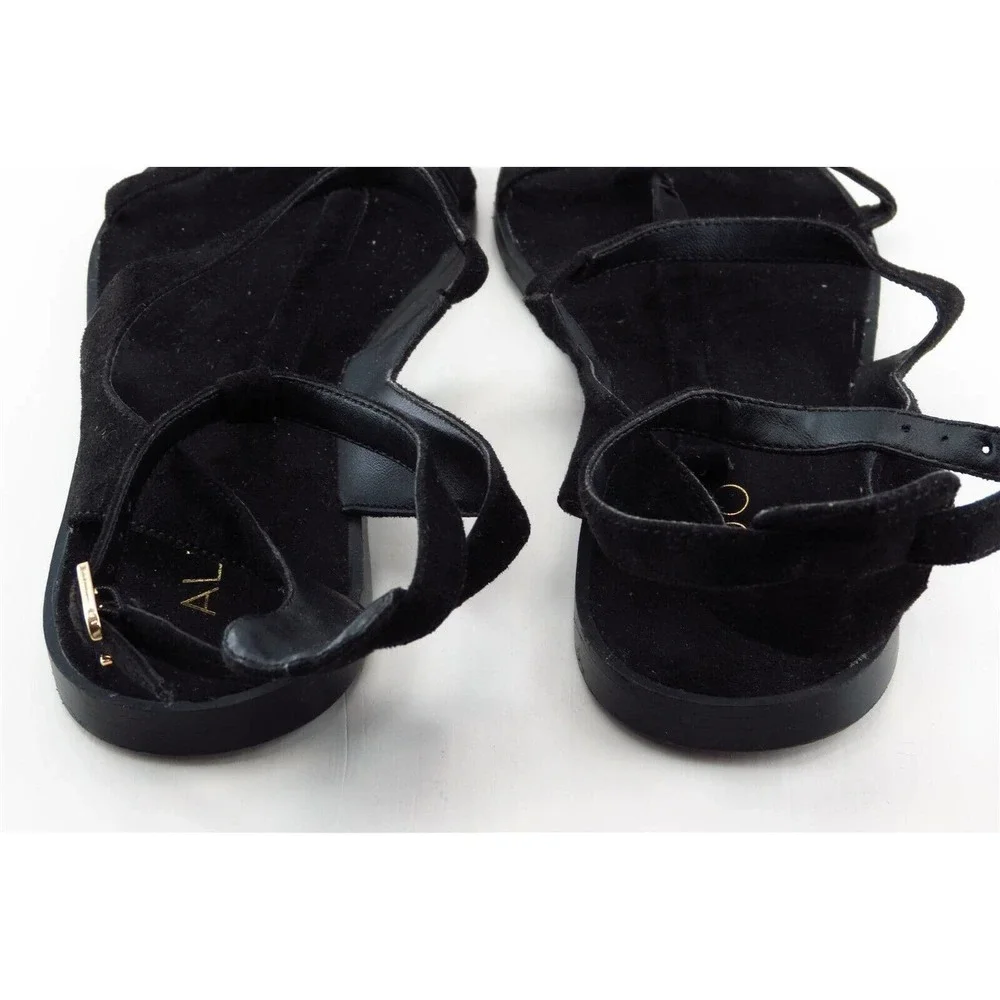 Aldo Strappy Black Synthetic Women Sandal Shoes Sz 7.5 M‎